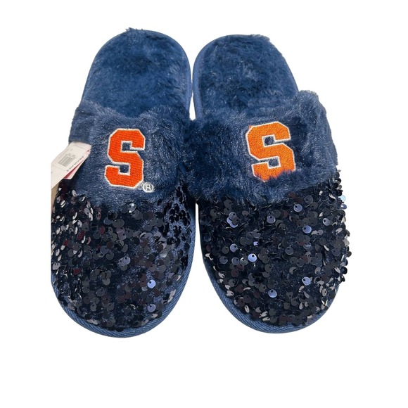 FOCO Women's NCAA Team Logo Ladies Sequin Fashion Slippers Syracuse Sz S 5/6 - Picture 1 of 6